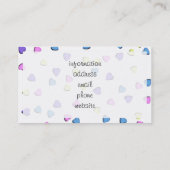 Pastel gekleurde Snoepjes harten Visitekaartje (Achterkant)