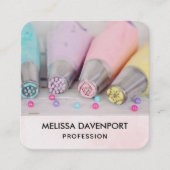 pastel gekleurde taart decoreren tools vierkante visitekaartje (Voorkant)
