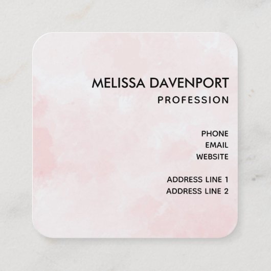 pastel gekleurde taart decoreren tools vierkante visitekaartje (Achterkant)