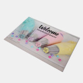 Pastel gekleurde taart decoreren tools welkom deurmat (Schuin)