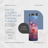 Pastel gekleurde vlinders thermische tumbler thermosbeker