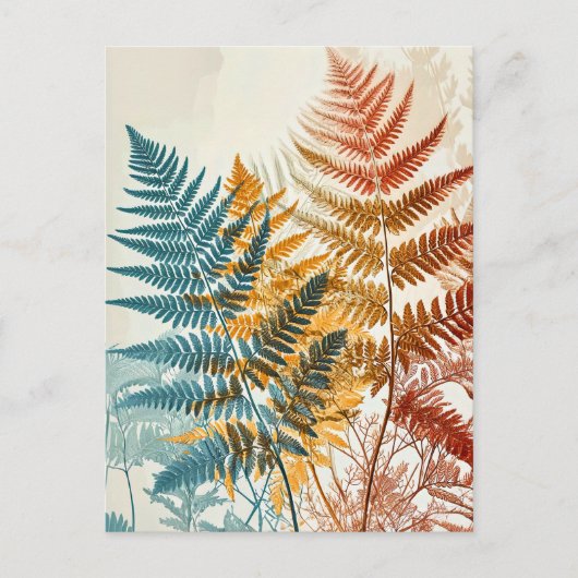 Pastel-gekleurde Waterverf illustratie bladeren Briefkaart (Voorkant)