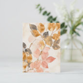 Pastel-gekleurde Waterverf illustratie bladeren Briefkaart (Staand voorkant)