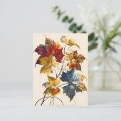 Pastel-gekleurde Waterverf illustratie bladeren Briefkaart (Staand voorkant)