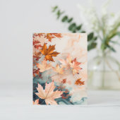 Pastel-gekleurde Waterverf Illustratie van bladere Briefkaart (Staand voorkant)