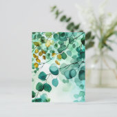 Pastel-gekleurde Waterverf Illustratie van bladere Briefkaart (Staand voorkant)