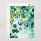 Pastel-gekleurde Waterverf Illustratie van bladere Briefkaart (Voorkant / Achterkant)