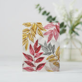 Pastel-gekleurde Waterverf Illustratie van bladere Briefkaart (Staand voorkant)