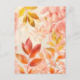 Pastel-gekleurde Waterverf Illustratie van bladere Briefkaart