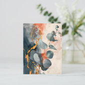 Pastel-gekleurde Waterverf Illustratie van bladere Briefkaart (Staand voorkant)