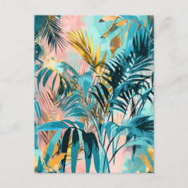 Pastel-gekleurde Waterverf Illustratie van bladere Briefkaart