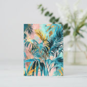 Pastel-gekleurde Waterverf Illustratie van bladere Briefkaart (Staand voorkant)