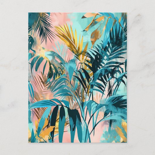 Pastel-gekleurde Waterverf Illustratie van bladere Briefkaart (Voorkant)