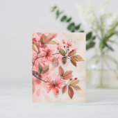 Pastel-gekleurde Waterverf Illustratie van bladere Briefkaart (Staand voorkant)