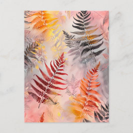 Pastel-gekleurde Waterverf Illustratie van bladere Briefkaart