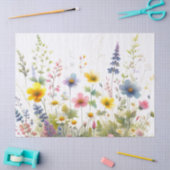 Pastel gekleurde Wildflowers Decoupage Tissuepapier (Craft)
