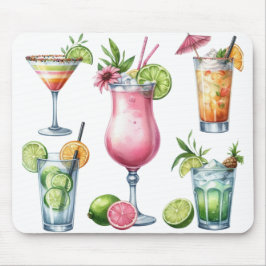 PASTEL GEKLEURDE ZOMER COCKTAILS EN VRUCHTEN MUISMAT