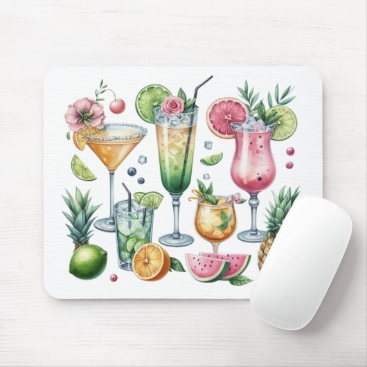 PASTEL GEKLEURDE ZOMERCOCKTAILS EN VRUCHTEN MUISMAT (Met muis)