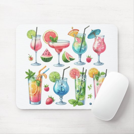 PASTEL GEKLEURDE ZOMERCOCKTAILS EN VRUCHTEN MUISMAT (Met muis)