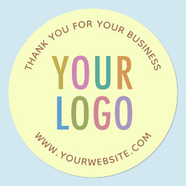 Pastel Gele Bedankt Stickers Zakelijk Logo