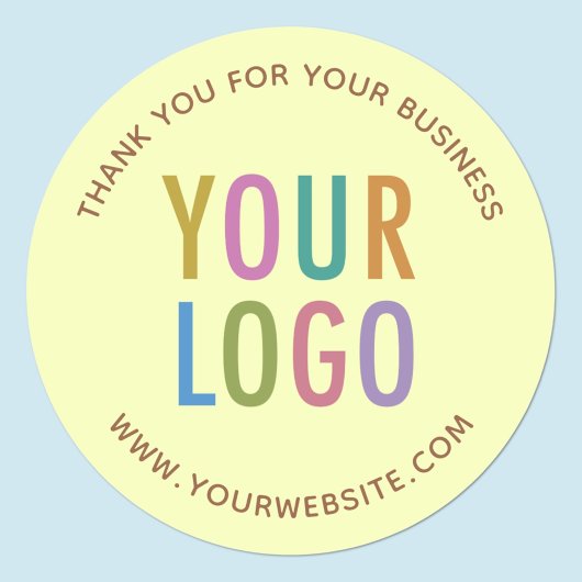 Pastel Gele Bedankt Stickers Zakelijk Logo