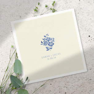 Pastel Gele Bloemen Monogrammed bruiloft Servet