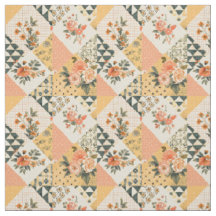 Pastel Gele Bloemendeken Patchwork Vintage