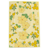 Pastel Gele Bloemmotief Medium Cadeauzakje (Voorkant)