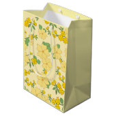 Pastel Gele Bloemmotief Medium Cadeauzakje (Achterkant Gekanteld)