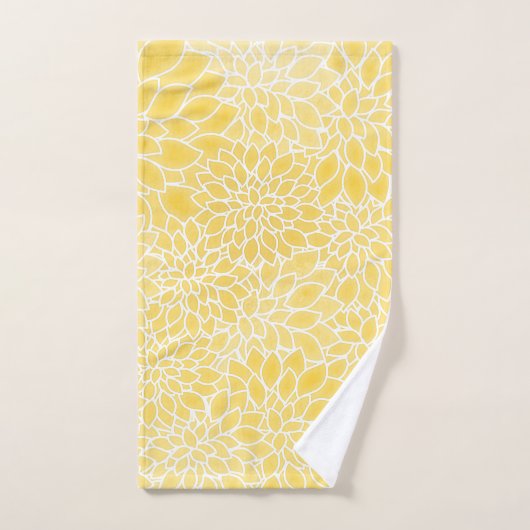 Pastel gele dahlias bad handdoek (Handdoek)