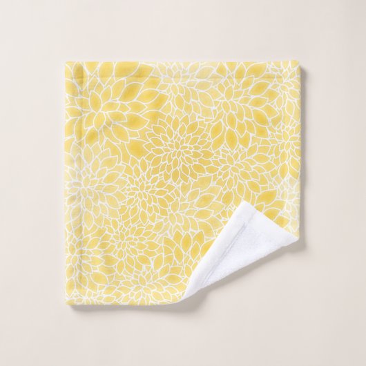 Pastel gele dahlias bad handdoek (Wasdoekje)