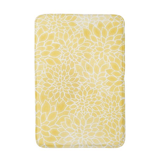 Pastel gele dahlias badmat (Voorkant Verticaal)