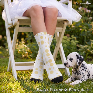 Pastel Gele Dalmatiër Stippen Dierenprint Sokken