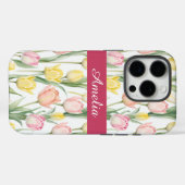 Pastel gele en roze tulpen Case-Mate iPhone case (Achterkant (horizontaal))