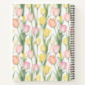Pastel gele en roze tulpen notitieboek (Achterkant)