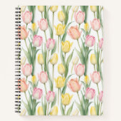 Pastel gele en roze tulpen notitieboek (Voorkant)