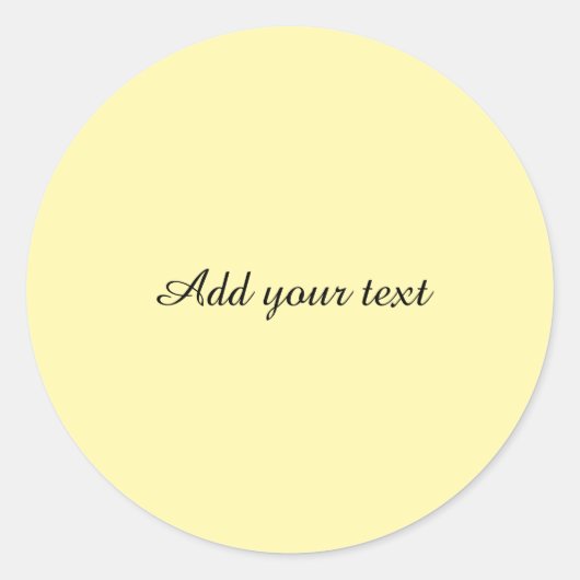 Pastel gele kleur sjabloon ronde sticker (Voorkant)