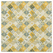 Pastel Gele Patchwork Vintage Dekbed Stof (Swatch)