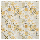 Pastel Gele Patchwork Vintage Dekbed Stof (Swatch)