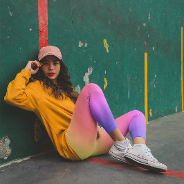 Pastel Gele Periwinkle Regenboog Ombre Leggings
