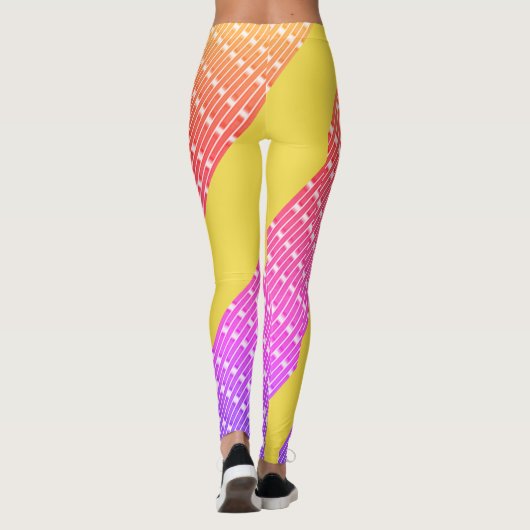 Pastel Gele Roze Leggings Lang (Achterkant)