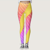 Pastel Gele Roze Leggings Lang (Voorkant)