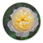 Pastel Gele Roze Roos Keramische Knop (Voorkant)