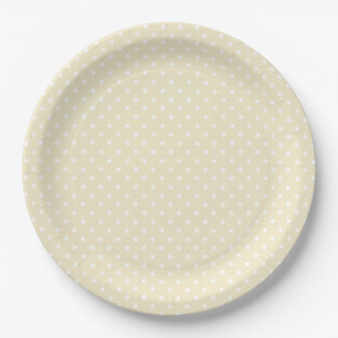 Pastel Gele Stippen Baby Shower Papieren Bordje