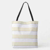 Pastel gele strepen op elke kleur Custom Monogram Tote Bag (Achterkant)
