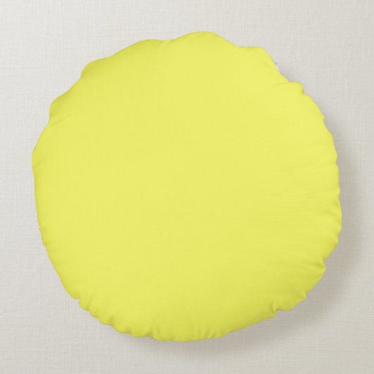 Pastel gele vaste kleur rond kussen (Achterkant)