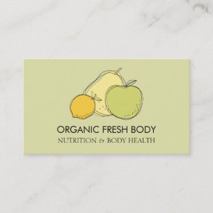 Pastel Gele Voedsel Fruit Diëtist Voedingsdeskundi Visitekaartje