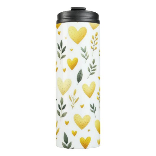 PASTEL GELE WATERVERF LIEFDE VALENTIJN HARTEN THERMOSBEKER (Voorkant)