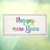 Pastel Gelukkig Nieuwjaar Window Cling Raamsticker