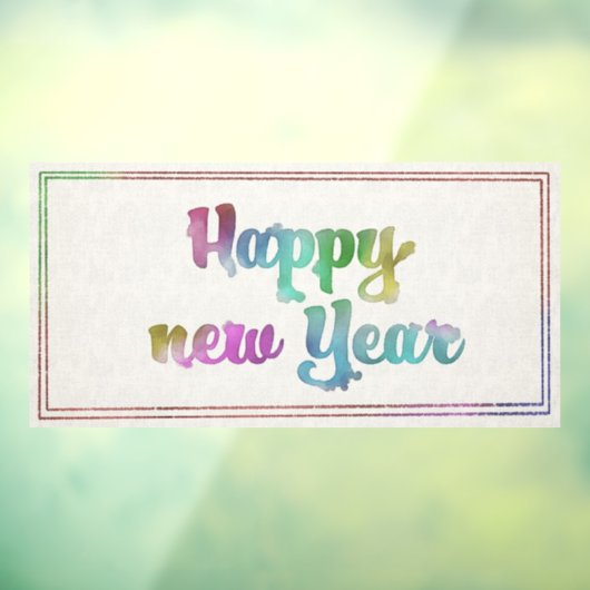 Pastel Gelukkig Nieuwjaar Window Cling Raamsticker (Vel 3)